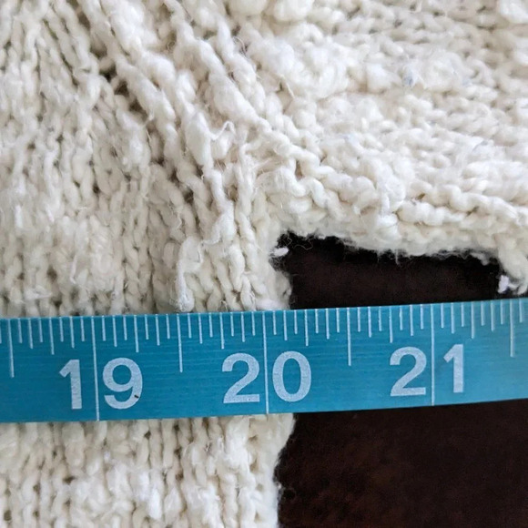 Cardigan Cream Full Zip Front Chunky Popcorn Knit size Medium - Picture 7 of 9